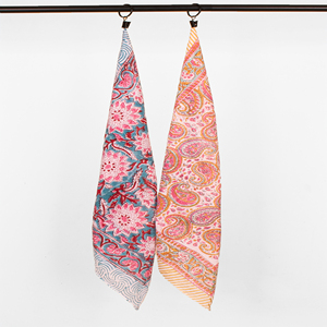 Bohemian Style Block Printed Cotton <b>Bandana</b> for Women Fashion MultiColor Accessories Floral Pattern Head Scarf Summer Collection - Product Image 5