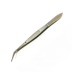 Pinzas dentales de acero inoxidable High London College, curvas, dentadas, tipo pico, para tejido y apósitos de algodón, con agarre quirúrgico - Product Image 3