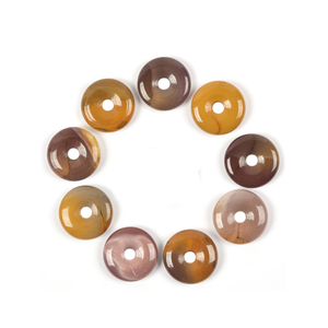Donuts de Cristal Natural, Donuts de Piedra de Jaspe Mookaite, Gemas de Cristal, Gemas de Reiki, Donuts Curativos, Ágata, Mayorista - Product Image 1