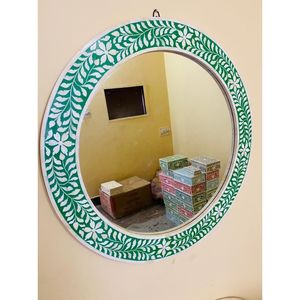 Handmade Luxury Natural Bone Inlay <b>Decorative</b> Wall Mirror Stylish Interior Accent with Stylish Bone Frame - Product Image 4
