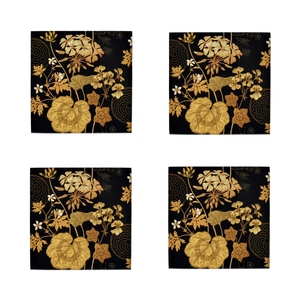 Sous-verre rectangulaire en acrylique imprimé avec motif floral doré en relief – Décoration d'intérieur technique en relief - Product Image 1