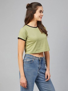T-shirt court vintage pour femme, manches courtes, col rond, décontracté, en coton, coupe ample, streetwear, haut d'été quotidien - Product Image 6