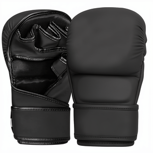 Gants de boxe respirants en cuir PU à demi-doigts avec sangle réglable et fermeture auto-agrippante pour adultes et jeunes, arts martiaux, prêts à l'emploi (RTS) - Product Image 1