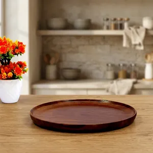 Platos de cena de madera de acacia personalizados Platos y bandejas de servicio de madera maciza de Acacia - Product Image 2