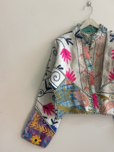 Reversible Vintage Kantha <b>Jacket</b> Indian Handmade Boho <b>Short</b> Coat For Women - Product Image 3