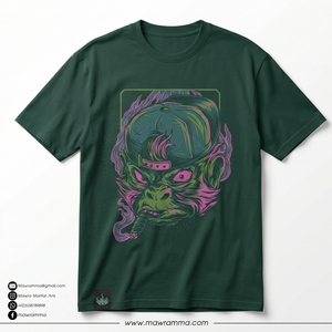 Camiseta Verde de Manga Corta para Hombre con Estampado de Mono, Corte Regular, Estilo Casual, Cuello Redondo, de Algodón Jersey, Unisex - Product Image 3
