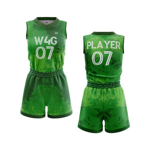 Ensemble d'uniformes de basketball personnalisés pour femmes, les plus vendus, imprimés sur mesure à l'avant, respirants, anti-humidité, séchage rapide, 100 % polyester - Product Image 1