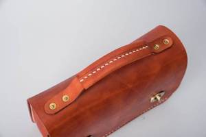 Genuine Leather Small Shoulder Handbag Handmade Cowhide <b>Purse</b> Water Resistant Embroidery <b>Zip</b> Closure for Daily Travel - Product Image 3