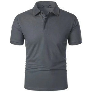 Chemise en jersey à manches courtes pour homme, couleur personnalisée, couleur unie, décontractée, anti-rides, 100% polyester, coupe classique, design personnalisé - Product Image 5