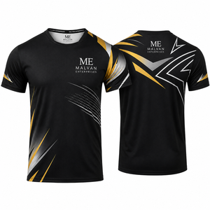 Camiseta de Tenis de Mesa y Bádminton de Secado Rápido, Transpirable, con Estampado por Transferencia de Calor, Nombre del Equipo Personalizado, Manga Corta, Cuello en V, Unisex, para Gimnasio, Verano - Product Image 1