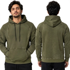 Sweat à capuche déchiré pour homme, style vintage, tissu délavé, coupe oversize, confortable, léger - Product Image 6