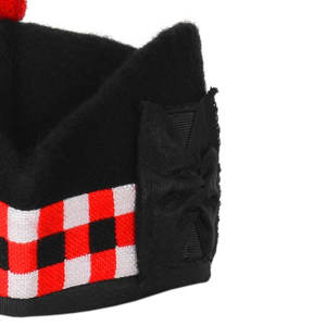 Chapeau écossais à carreaux - Chapeau Glengarry traditionnel en mélange de laine avec pompon rouge et nœud latéral, vente en gros personnalisée 2026 - Product Image 4