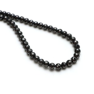 Natural Diamond Faceted Round Ball <b>Beads</b> 5.5-7mm 14 Inches Loose Gemstone <b>Beads</b> for Jewelry Making Wholesale - Product Image 1