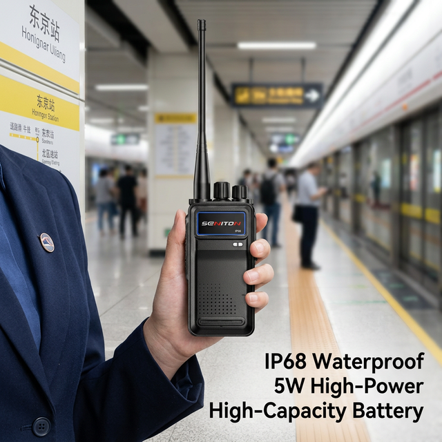 5W High-Power Analog Walkie Talkie IP68 Waterproof Intercom VHF&UHF High-Capacity Two-Way Radios for Subway Station Scheduling