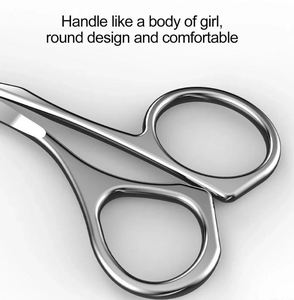 Ciseaux à sourcils en acier inoxydable avec peigne argenté, outil de maquillage et de rasage pour femmes et hommes, conception à étages avec fonction peigne - Product Image 3