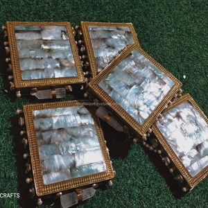 Nuevos bolsos de mano de moda vintage bohemios de RF Crafts, embragues de ágata de Metal con estilo para mujer - Product Image 2