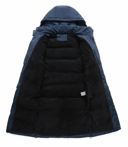 OEM Heavy Best Bubble Hooded Black <b>Longline</b> Parka <b>Coat</b> Custom Men Shiny Puffer Jacket Zipper High Street <b>Waterproof</b> Breathable - Product Image 3