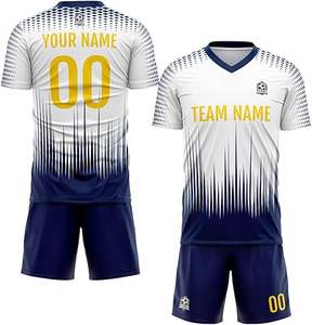 ชุดฟุตบอลดีไซน์ล่าสุด โพลีเอสเตอร์ 100% สไตล์ใหม่ ชุดมืออาชีพสำหรับผู้ใหญ่ คุณภาพพรีเมียม สีสั่งทำได้ แห้งเร็ว - Product Image 1