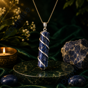 Pendentif crayon en spirale en sodalite - Product Image 4