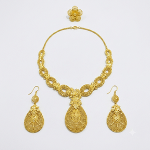 Conjunto de Collar de Novia Chapado en Oro Africano Vintage de 24K para Mujer - Product Image 2