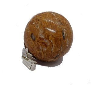 Colgante de bola de cristal natural de jaspe Mariyam grabado, de moda, de Gujarat - para el Día de la Madre y negocios - Product Image 2