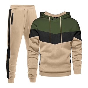 Men's Formal Hoodie Tracksuit Khaki Green Breathable Fleece Joggers Set Winter Outdoor Custom Logo <b>Design</b> OEM/ODM - Product Image 5