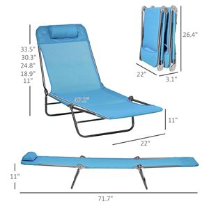 Set di 2 Sdraio Pieghevoli da Esterno per Piscina, Reclinabili con Schienale in Rete Traspirante, Cuscino per Prendere il Sole, Lettini Prendisole di Qualità Premium - Product Image 3