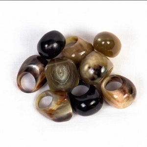 <b>Women</b> Men's Captivating <b>Black</b> Brown Stripes Buffalo Horn <b>Ring</b> Oval Shape Horn <b>Rings</b> for Wedding & Gift Occasions Accessorie - Product Image 2