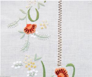 Mantel personalizado con diseño de flores bordadas, cubierta de algodón de alta calidad para el hogar, restaurante y Hotel, venta al por mayor - Product Image 4