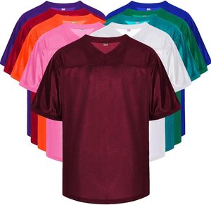 <b>Maroon</b> V-Neck Mesh Football Jersey Short Sleeve Breathable Adult Unisex Polyester Uniform - Product Image 2