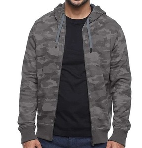 Heavyweight Custom Men's Camouflage Hoodie 100% Cotton Fleece Breathable Tactical Hiking Desert Slim Fit Camo Zipper Hoodies - Product Image 3
