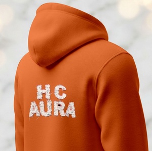 Top Selling Sustainable Light Orange Color Custom Chenille Embroidery Logo Patch Professional Premium Quality <b>Hoodie</b> - Product Image 5