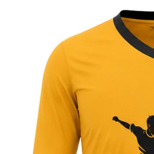 Camiseta de Fútbol Amarilla y Negra de Manga Larga para Adultos y Niños, Uniforme Deportivo Cómodo para Entrenamiento y Partido - Product Image 4