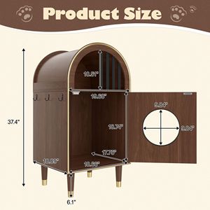2-in-1 Cozy <b>Cat</b> Litter <b>Box</b> Enclosure Rectangle-shaped Cute Kitty Condo with Bed and Shelter Furniture for Two <b>Cats</b> - Product Image 5