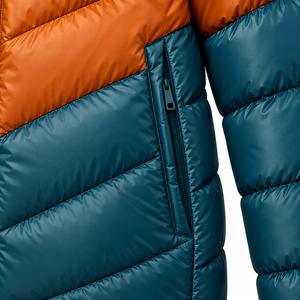 Veste d'hiver matelassée pour hommes en gros |   Manteau chaud imperméable et isolé à capuche avec design color block |   Style décontracté au quotidien - Product Image 5