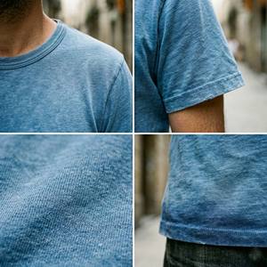 Camiseta Personalizada al por Mayor para Hombre, 100% Algodón Puro, Estilo Vintage, Color Azul Claro Deslavado, Camiseta Urbana - Product Image 5