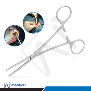 Pinza Hemostática Recta Accuram Rochester Kocher, Pinza Quirúrgica para Arterias, Instrumento de Acero Inoxidable con Bloqueo para Uso Dental, CE - Product Image 5