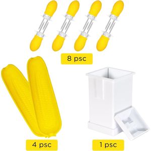 Set di 8 Accessori per Barbecue con Spiedini a Doppia Punta e Porta Spalmatore di Burro per Piatti con Pannocchie di Mais Inclusi - Product Image 2