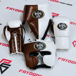 Ensemble de sparring de boxe personnalisé No Boxing No Life Golden White pour l'entraînement, qualité supérieure, kits de combat pour arts martiaux mixtes - Product Image 4