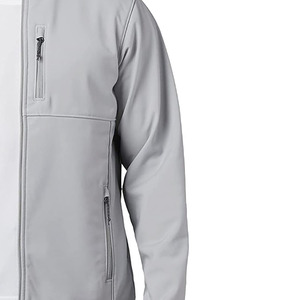 Chaqueta de Forro Polar Gris Claro para Hombre, Cierre Completo, Cuello Alto, Informal, Resistente al Viento, para Uso en Exteriores, Corte Regular, Material de Poliéster - Product Image 5