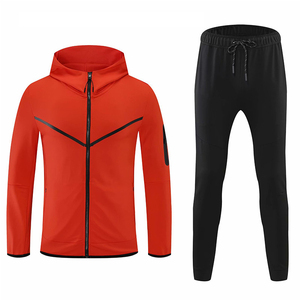 Survêtements de sport en molleton technique 2-en-1 à capuche pour hommes et unisexe, avec logo personnalisé, respirants, à fermeture éclair intégrale, ensembles de jogging - Product Image 3