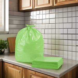 Bolsas de plástico verde al por mayor 33*39cm 120 micras 32-45 galones PE duradero impermeable resistente al desgarro para uso en exteriores de oficina - Product Image 2