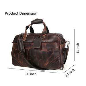 High Quality 100% Top <b>Leather</b> Duffle <b>Bag</b> with Large New Design Sport Style for Travel Gym Use Reasonable Price. - Product Image 4