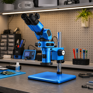 Trinocular Stereo <b>Microscope</b> 10X | Sunshine 180° Rotating Foldable Design | IP54 Protection | Manual Focus Precision Inspection - Product Image 3