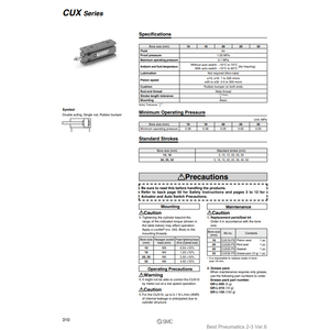 SMC Pneumatics Low Speed CUX16-20D Cylinder <b>Pneumatic</b> <b>Parts</b> - Product Image 1