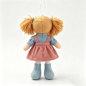 customized Mini rag <b>doll</b> ornament,blonde pigtail cloth <b>doll</b>,plush girl <b>doll</b> charm, fabric stuffed <b>doll</b>,small hanging plush <b>doll</b> - Product Image 4