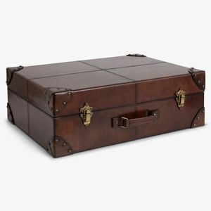 Boîte à bijoux en cuir de haute qualité, rectangulaire, avec couvercle à charnière, beige et marron, boîte de rangement, organiseur - Product Image 3