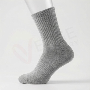 Men's Crew <b>Socks</b> Solid <b>Color</b> Knitted Breathable Cotton Autumn Daily Wear Regular Style - Product Image 3
