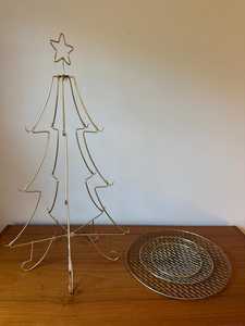 Metal <b>Tree</b>-Shaped Tiered Display <b>Stand</b> with Star Top for Party Decorative Plates Christmas tray Christmas serving tray - Product Image 2