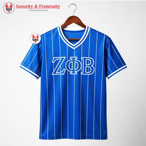 Uniformes de football américain uniques et élégants de la sororité Zeta Phi Beta, maillots pour femmes à col en V, vêtements de softball, 100% polyester, respectueux de l'environnement - Product Image 1